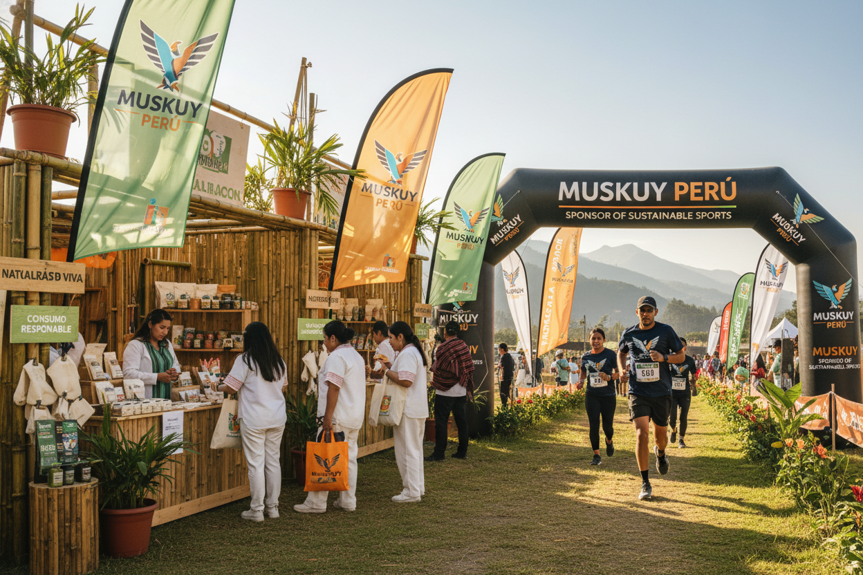 no me gusta, quiero que se vea la marca de muskuy como sponsor.... de eventos deportivos y ferias ecoamigables
