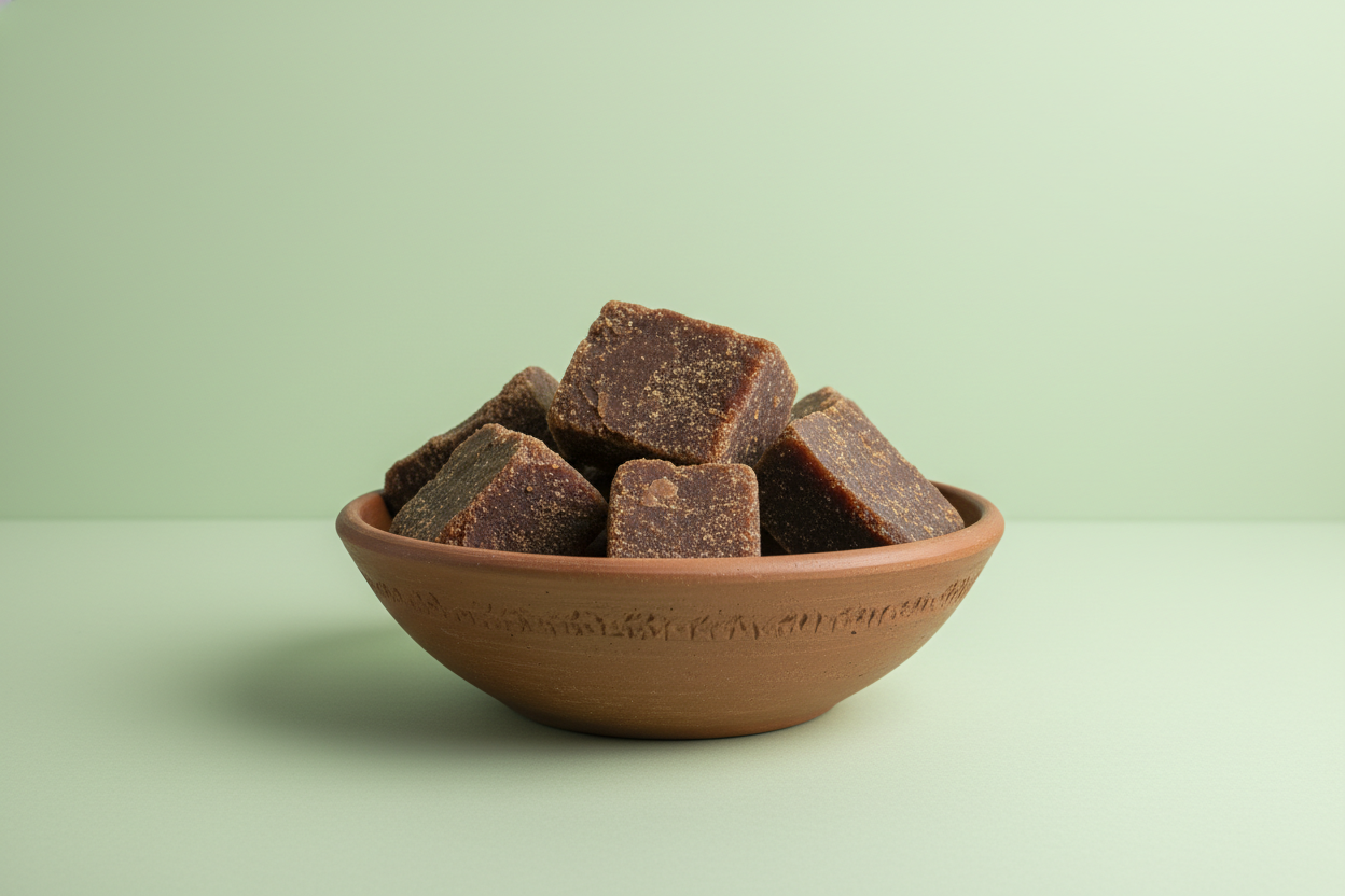 paredes y piso verde pastel, y en un tazon con panela